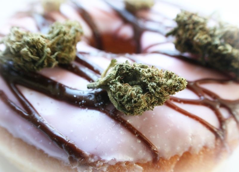 high calorie donut infused with cannabis